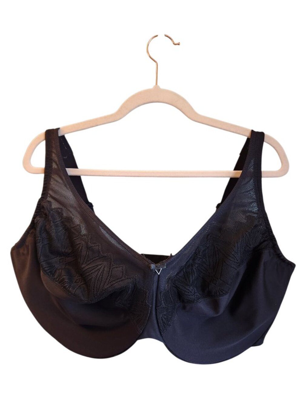 Glamorise Bra 48H Black Women's Wonderwire Minimizer Back Close 9003